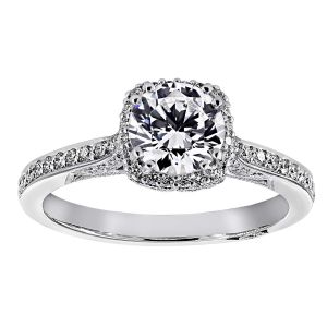 Tacori Dantela Pave Diamond Halo Engagement Ring