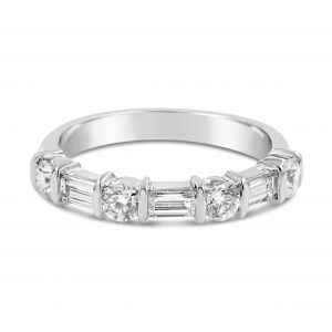 TWO by London 14k Round & Baguette Diamond Anniversary Band