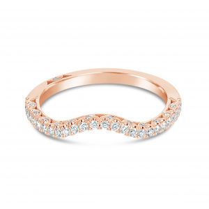Tacori 18k Rose Gold Diamond Petite Cresent Right Curved Band