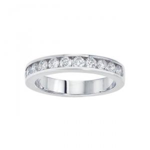 TWO By London 18k White Gold 11 Diamond Channel Set Anniversary Band