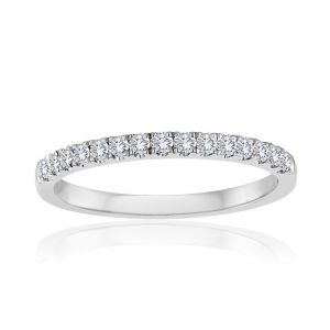 TWO By London Platinum Shared Prong Diamond Half Band