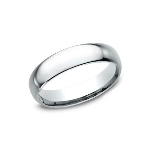 Benchmark Standard Comfort-Fit 5mm 14k White Gold Wedding Ring