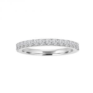 TWO By London 14k White Gold Shared Prong Diamond Wedding Band