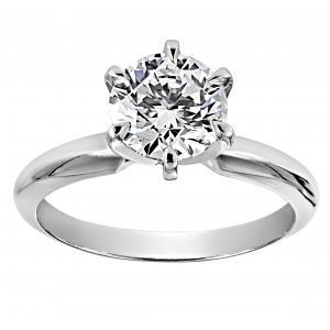 TWO by London Round Solitaire Six Prong Ring