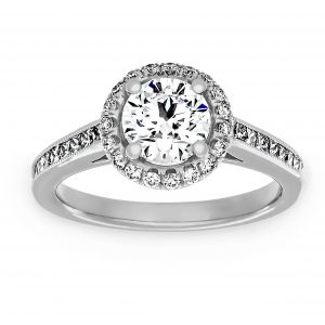 TWO by London Round Diamond Halo Channel Set Engagement Ring
