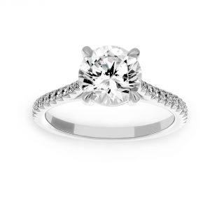 Michael B. Paris Pave Diamond Solitaire Engagement Ring