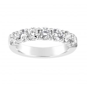TWO by London Single Row Shared Prong Diamond 18k White Gold Anniversary Band