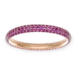 TWO by London Three Row Pink Sapphire Pave Eternity Band