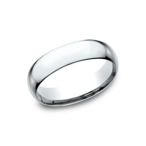 Benchmark 14k White Gold Super Light Comfort-Fit 6mm Wedding Ring