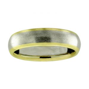 TWO by London 6mm Comfort Fit Matte And Polished Wedding Band