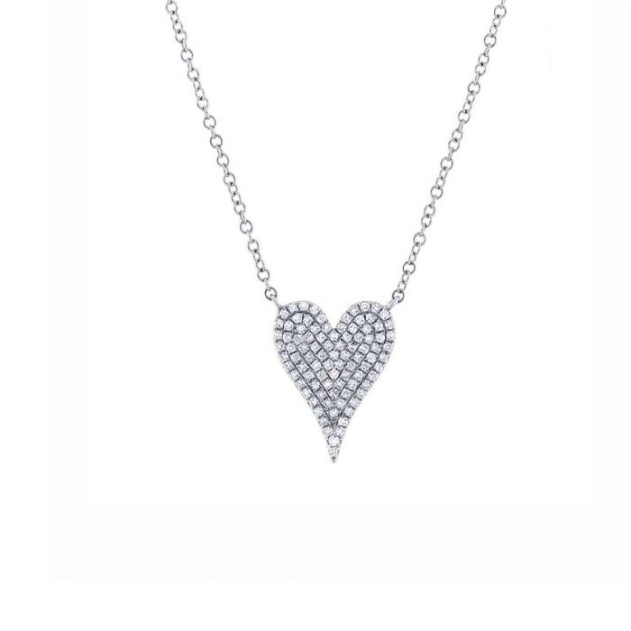 10K Two Tone Double Diamond Heart Pendant | Crestwood Jewelers