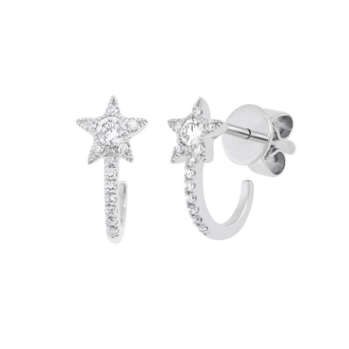Two By London TWO by London 14k Gold Shooting Star Huggie