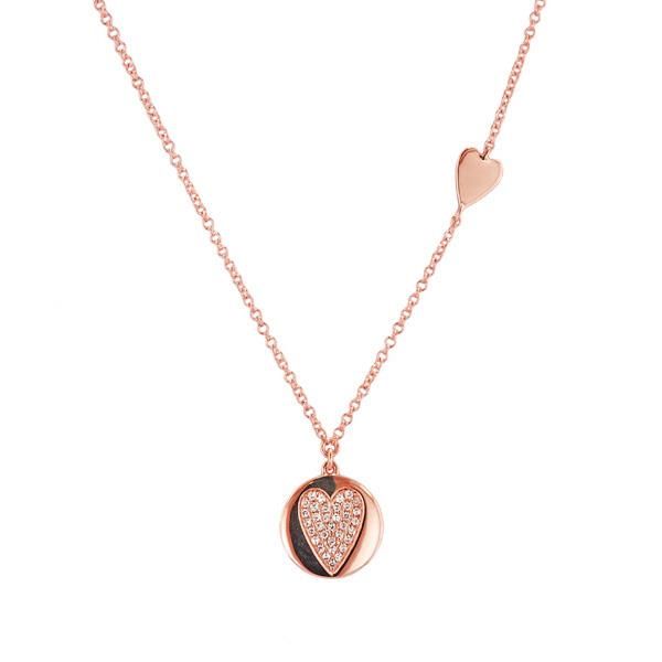 Rhythm of Love Diamond Heart Necklace - Double Heart Diamond Necklace