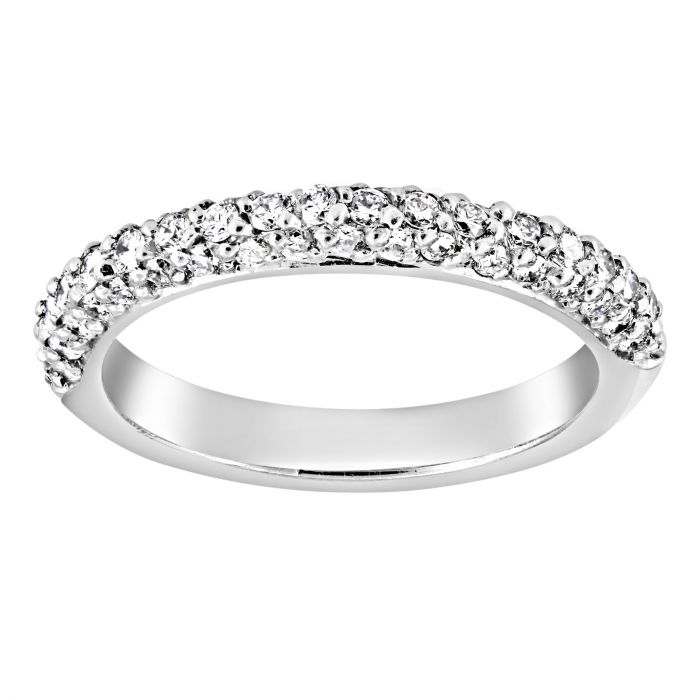 Two-Row Halfway Shared-Prong Wedding Band